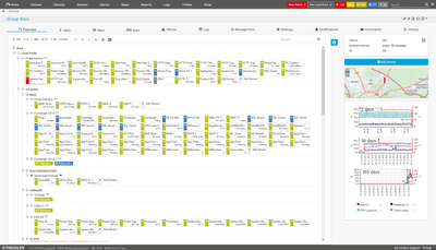 Device tree in PRTG with an overview of your monitoring setup